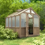6x8FT Wooden Greenhouse, Greenhouse for Outdoors with Cedar Frame